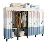 Heavy Duty Foldable Clothes Rack - Portable Freestanding Wardrobe Closet for Garments, 95% Assembled, Durable Design for Bedrooms, 188cm/74in
