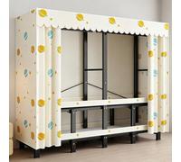Heavy Duty Foldable Clothes Rack Portable Wardrobe Closet with Cover, Freestanding Garment Organizer for Rentals, 148cm / 58.2in