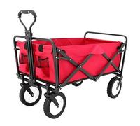 Heavy-Duty Foldable Garden Cart with 4 Wheels - Versatile Outdoor Utility Wagon for Camping, Fishing, Grocery Shopping & Gardening - Portable Trolley for Easy Transport.