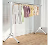 Heavy Duty Foldable Garment Rack - Portable Clothes Rail for Bedroom Space-Saving Design Floor Protection Ideal for Clothing Display nization & Temporary Storage Solutions