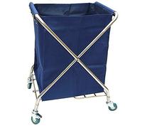 Heavy-Duty Foldable Laundry Trolley Cart with Lockable Casters Removable Service Cart Thick Stainless Steel Laundry Basket Ideal for Housekeeping - 4 Colors Available