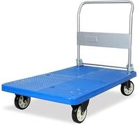 Heavy Duty Foldable Platform Truck Dolly 660lbs Load Capacity Hand Cart with Metal Handle & Plastic Panel Portable Flatbed Trolley for Easy Storage & Transport