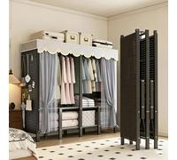 Heavy Duty Foldable Portable Closet with Cover, Freestanding Wardrobe Armoire for Bedroom Clothes Storage and Hanging Coats
