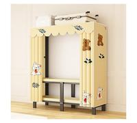 Heavy Duty Foldable Portable Wardrobe Closet, Metal Clothing Rack with Cover, Garment Rack for Hanging Clothes, Armoire Storage