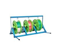 Heavy-Duty Foldable Wire Spool Rack Portable Cable Dispenser with 3 Spools 30kg Load Capacity Ideal for Automotive Wiring Storage Blue (69x34x82cm)