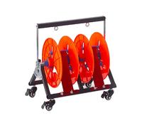 Heavy Duty Foldable Wire Spool Rack with Wheels, 220Lbs Capacity Dispenser, Industrial Cable Holder, 47x66x30cm