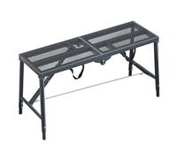 Heavy Duty Folding Aluminum Step Ladder with Adjustable Work Platform Multi Purpose Scaffolding for Drywall Painting Portable Workbench for Home Engineering 440 LBS Capacity (Grey L180cm*W30cm*H