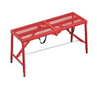 Heavy Duty Folding Aluminum Step Ladder with Adjustable Work Platform Multi Purpose Scaffolding for Drywall Painting Portable Workbench for Home Engineering 440 LBS Capacity (Orange L150cm*W40cm