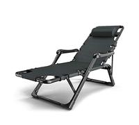 Heavy Duty Folding Camping Chair - Portable Sun Lounger Recliner for Garden, Lawn & Outdoor - Foldable Deck Chair with Metal Frame for Relaxation & Comfort