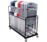 Heavy Duty Folding Chair Storage Rack Cart with Wheels, Commercial Chair Dolly Trolley for Stackable Chairs