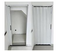 Heavy Duty Folding Door with Lock, Aluminum Accordion Partition Door, Space Saving Sliding Partition Door for Home/Office/Warehouse/Basement, Waterproof(34x84in (86.4x213.4cm))