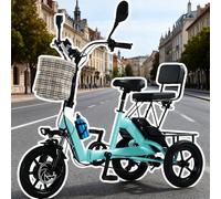 Heavy Duty Folding Electric Tricycle for Adults, 180kg Load Capacity, 45km Range, 3 Riding Modes, Cargo Basket, LED Headlight, LCD Display
