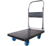 Heavy Duty Folding Flatbed Trolley Cart - Durable Steel Dolly with Collapsible Aluminum Frame for Easy Transport and Handling