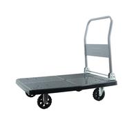 Heavy Duty Folding Flatbed Trolley - Portable Steel Hand Truck with Push/Pull Handle & Durable Wheels for Effortless Transport of Supplies Equipment & Cargo - Perfect for Home Warehouse & Ou