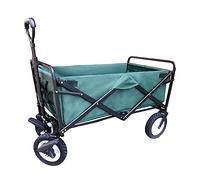 Heavy-Duty Folding Garden Cart - Multifunctional Utility Wagon with 4 Wheels - Portable Outdoor Shopping Trolley for Camping 75kg Load Capacity Light Green