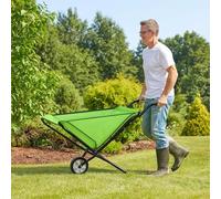 Heavy-Duty Folding Garden Wheelbarrow Trolley - 80kg Capacity Portable Barrow for Outdoor Gardening Lawn & Yard Work (Green)