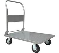 Heavy-Duty Folding Hand Truck - Portable Flatbed Trolley with Steel Platform Foldable Handle & Swivel Wheels 440lb Capacity for Luggage & Heavy Loads