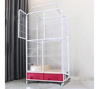 Heavy Duty Folding Metal Pet Crate with Wheels for Indoor Outdoor Use, Secure and Portable Dog Kennel Playpen