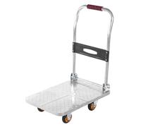Heavy-Duty Folding Platform Truck Cart with Wheels - 60x40cm Capacity Trolley for Warehouse Supermarket and Agricultural Use - & Portable Utility Cart