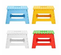 Heavy-Duty Folding Step Stool - 80kg Weight Capacity, Non-Slip Feet - Compact Plastic Step Stool for Home, Garage, Office