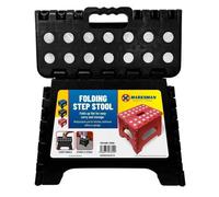 Heavy Duty Folding Step Stool Multi-Purpose Strong & Sturdy Kitchen Bath Toilet Black