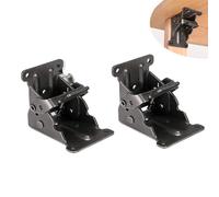 Heavy-Duty Folding Table Leg Bracket with Self-Locking Hinge, 90° Motion Switch, Steel, Black, for Tables and Workbenches (2 Pcs Black)