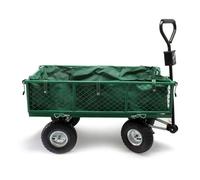 Heavy Duty Folding Wagon Trolley Cart 200kg, Collapsible Utility Hand Cart with Solid Rubber Wheels, Steel Frame, Ergonomic Handle for Garden Warehouse Shopping Camping Outdoor (GREEN 200KG)