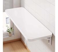 Heavy Duty Folding Wall Mounted Desk 30x120CM Space Saving Foldable Dining Table Floating Wood Shelves Compact Fold Down Workbench for Kitchen & Laundry Room