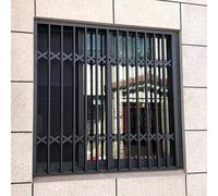 Heavy Duty Folding Window Security Bars, Expandable Aluminum Burglar Proof Window Guard with Lock, Retractable Security Grille for Basement Garage Apartment Home Windows(Grey,WxH 28 x 64 in)