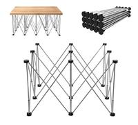 Heavy Duty Folding Work BenchPortable Construction Table & Sawhorse Stainless Steel Support with Storage Bag for Garage & Job Site Carpentry (10 Legs)