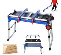 Heavy-Duty Folding Work Table with Adjustable Height and Multi-Function Design for Portable Woodworking, Masonry, and Repair Tasks