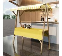 Heavy-Duty Food Vendor Cart - Multi-Functional Display Stand for Fruits Vegetables & Beverages - Yellow Trade Show Booth for Craft Fairs & Expositions