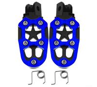 Heavy Duty Footrest Pegs for Motorcycle Dirt Bike for mx for atv with Diamond Grip Pattern Silver Black Red 75mm(Blue)