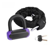 Heavy Duty for mini for u-Lock 13mm Carbon Steel Bike Security(Purple) | Includes braided steel cable, looped ends for wheels, versatile locking solutions, anti-theft kit