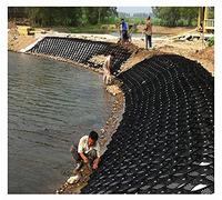 Heavy-Duty for River Bank Erosion Control 2in/4in Mud Control Mesh Scalable Permeable Slope Support Grid 1x5m (3.3ft x 16.5ft) H 10cm (4in)