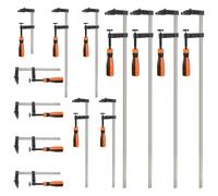 VonHaus 13pcs Wood Clamps Quick Grip - Heavy Duty F Clamps for Woodwork with Soft Grip - Quick Slide Woodworking Clamps, 4 (300mm, 50mm & 600mm, 80mm) and 5 (150mm & 50mm)