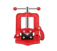 Heavy Duty Forged Pipe Vise, Vice Bench Yoke for Plumbers, Mechanic, Cast Iron for Cutting, Fixing Pipes, Red(A)