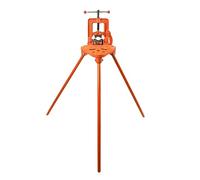 Heavy Duty Forged Yoke Vise with Tripod Stand, Cast Iron Construction, Ideal for Bending, Threading, and Cutting with Pipe Opening Range 0.4-3.1 Inch