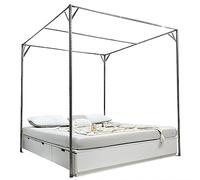 Heavy Duty Four Poster Bed Frame - Full & King Size Metal Double Bed Frame with Posts - Elegant Design for Bedroom - Sturdy & Stylish Support