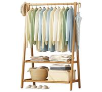 Heavy Duty Free Standing Wooden Coat Rack with Shoe Storage Entryway Hanger Stand for Living Room Hallway & Office 66CM/86CM/116CM Max Load 80kg