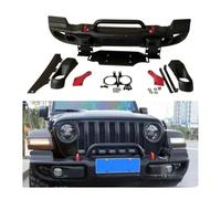 Heavy Duty Front Bumper Compatible for Jeep Wrangler JL 2018+ L1006 10th Anniversary Front Bumper With U-Tube Reinforcement Protector(Aluminium alloy)