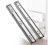 Heavy Duty Full Extension Metal Drawer Sliders, 3-fold Full Extension Soft Self-Closing Ball Bearing Side Mounted Drawer Slides, 55 Lb Load Capacity Cabinet(Silver,40cm/15.7in)