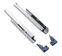 Heavy Duty Full Extension Metal Drawer Sliders, Bottom Mounted Soft Closing Drawer Slides, 3 Sections of Fully Extended Hidden Rails, Hardware Bottom(45cm/17.7in)