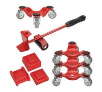 Heavy-Duty Fur Mover Dolly - Triangular 3-Wheel Steel Moving Dolly 6-Inch Wheels 500 Lbs Capacity Ideal for Moving Heavy Fur & Furniture Red