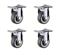 Heavy-Duty Furniture Casters, 4-Pack 1.5" Rubber TPR Wheels, Flat-bottom Rollers for Cabinets, Workbenches & Furniture, Durable Fixed Casters for Easy Mobility