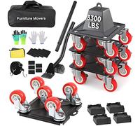 Heavy Duty Furniture Dolly with 5 Wheels, 3400 lbs Load Capacity for Easy Moving and Storage, Furniture Lift Mover Tool Set Perfect for Heavy Home or Office - Made of Premium Carbon Steel(4 Packs)
