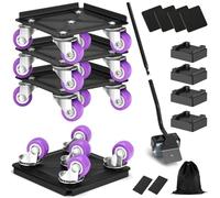 Heavy Duty Furniture Dolly with 5 Wheels, Carbon Steel Furniture Lifter Mover Tool Set, Rotatable Moving Dolly, Furniture Lift Kit for Easy Moving Furniture, Maximum Load 1200 LBS
