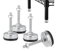 Heavy-Duty Furniture Leveler Feet, Four Packs, 2.36'' H, Adjustable M8 Leveling Screw Legs With Locking Nuts, Leveling Feet For Furniture Machine Workbench