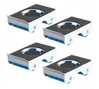 Heavy Duty Furniture Movers 4pcs Rollers with Brakes Carbon Steel Moving Tools for Sofas Beds Cabinets up to 350kg Load Capacity Transport (White)