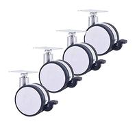 Heavy-Duty Furniture Wheels, 2.5-Inch Office Chair Casters with Brakes, 360-Degree Swivel Rolling Wheels for Home & Office Furniture (White)